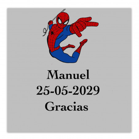 Adesivo Spiderman 5x5cm trasparente per bambini