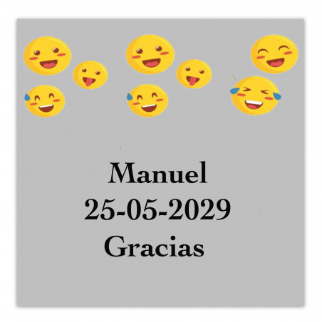 Emoji etichetta adesiva 5x5cm personalizzata trasparente