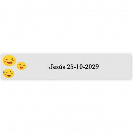 Emojis etichetta adesiva trasparente 5x1cm personalizzati