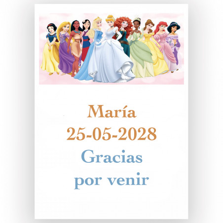 Principesse adesivo personalizzato 5x7cm