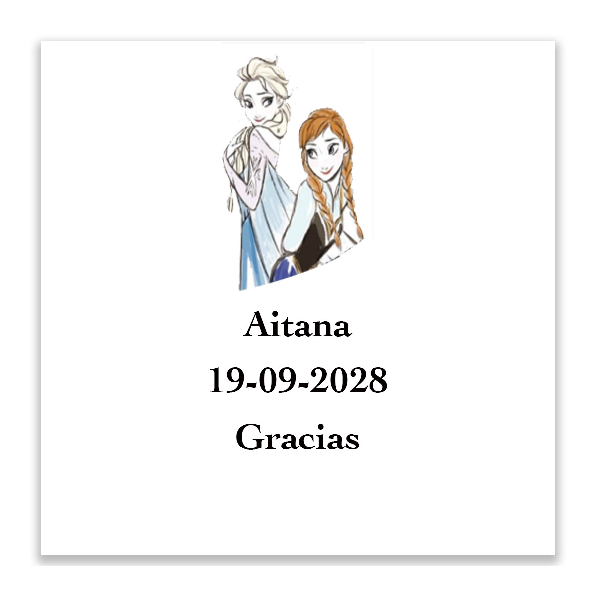 Adesivo personalizzato Frozen 5x5 cm
