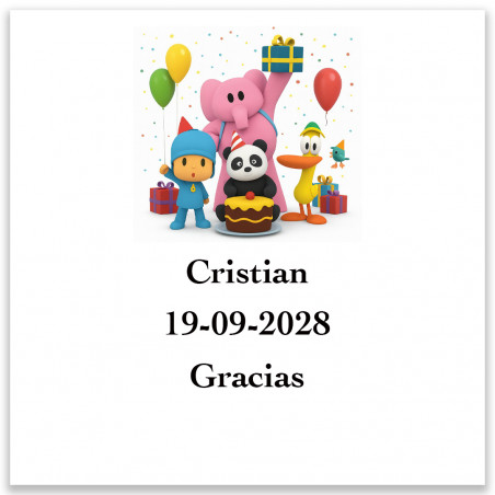 Pocoyó adesivo personalizzato 5x5cm