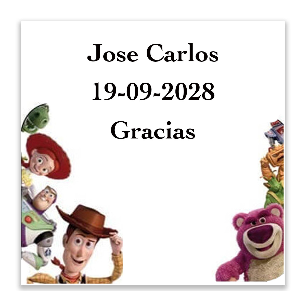 Adesivo personalizzato Toy Story 5x5 cm