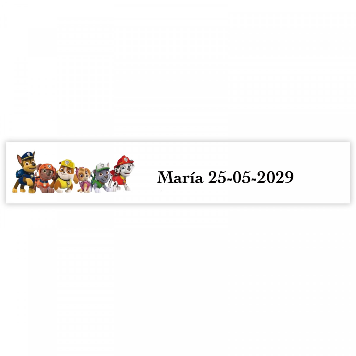 Patrulla Canina personalizzato 5x1cm bianco per eventi infantili
