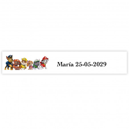 Patrulla Canina personalizzato 5x1cm bianco per eventi infantili