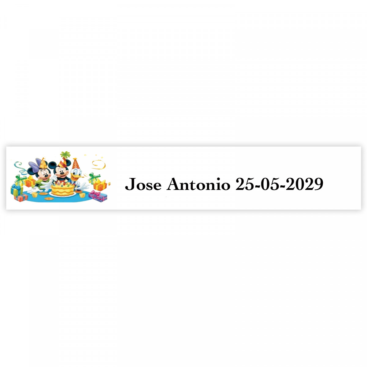 Adesivo personalizzato Disney per eventi speciali 5x1cm bianco