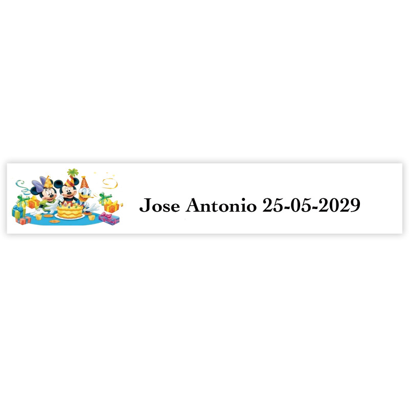 Adesivo personalizzato Disney per eventi speciali 5x1cm bianco