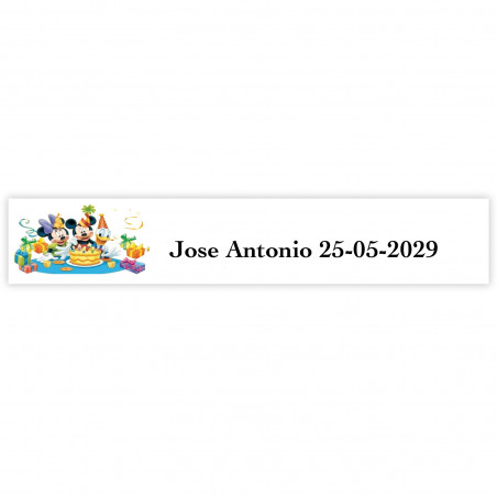 Adesivo personalizzato Disney per eventi speciali 5x1cm bianco