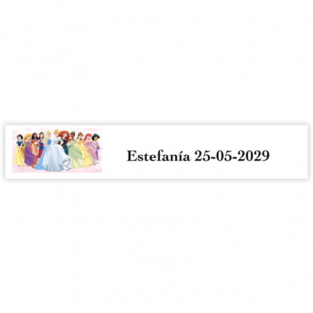 Principesse 5x1cm adesivo personalizzato per eventi a tema