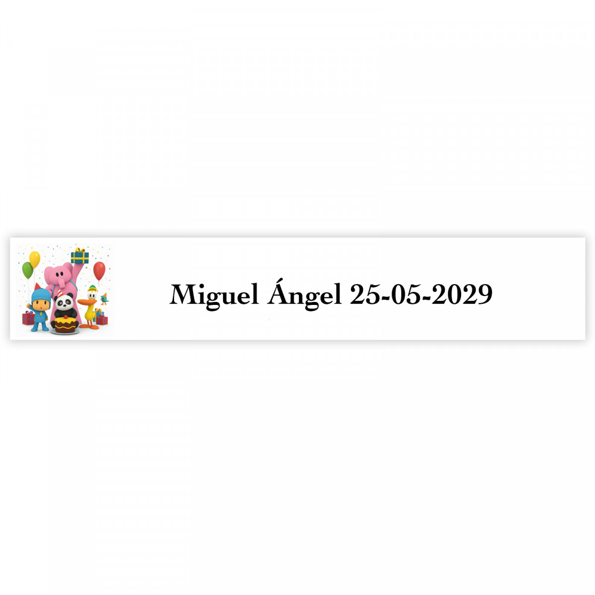 Etichetta adesiva personalizzata Pocoyó 5x1cm per eventi