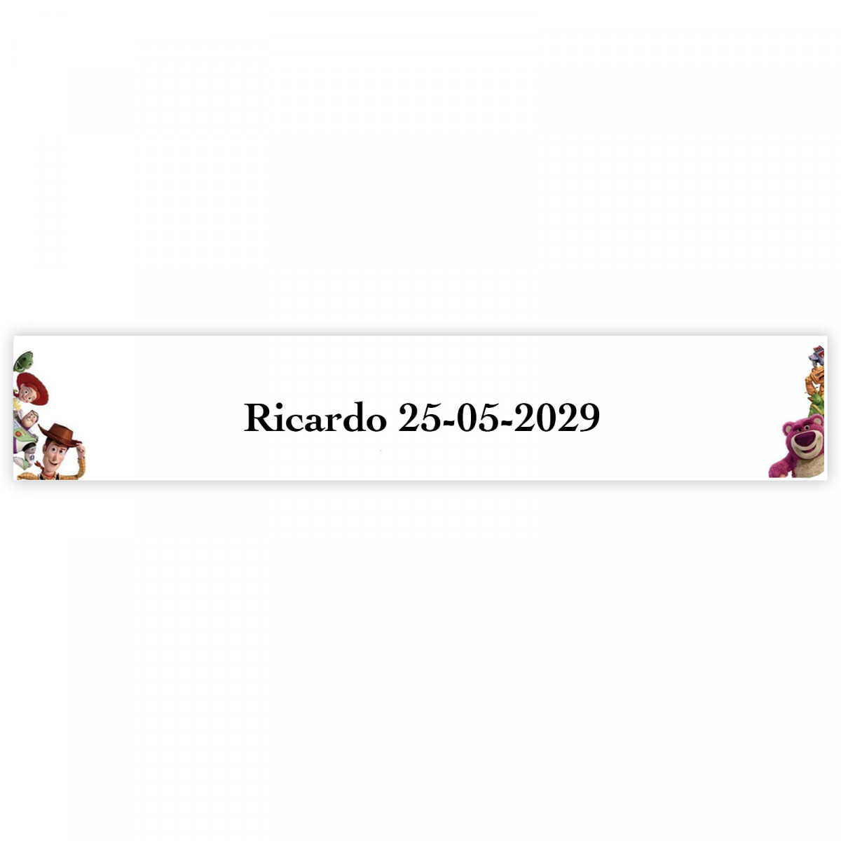 Adesivo personalizzato Toy Story per eventi infantili 5x1cm