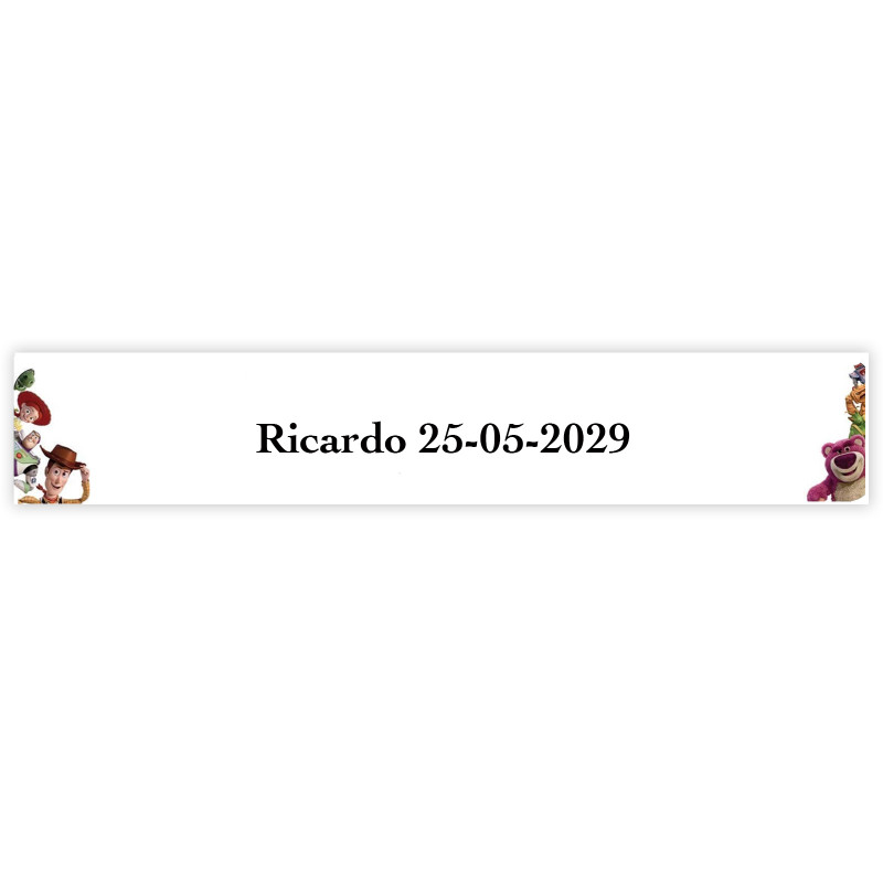 Adesivo personalizzato Toy Story per eventi infantili 5x1cm