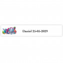 Adesivi personalizzati Trolls per bambini 5x1cm sfondo bianco