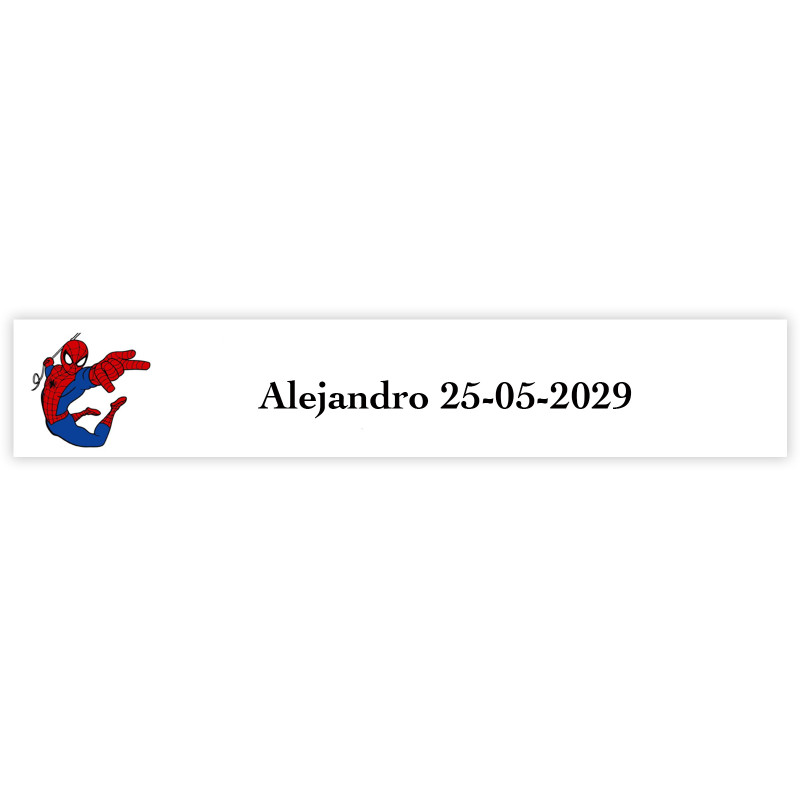 Spiderman adesivo personalizzato 5x1cm per eventi infantili