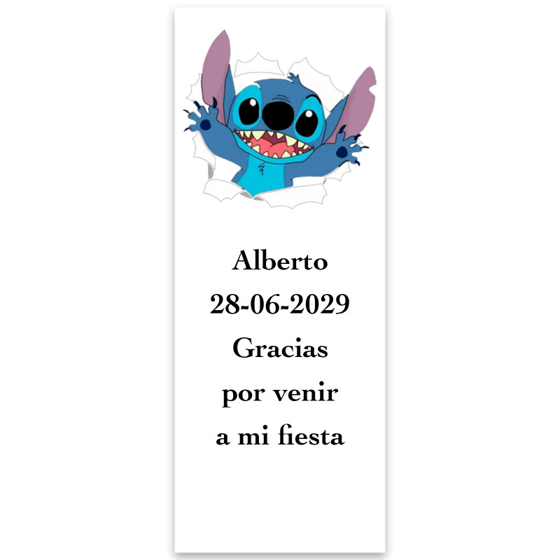 Adesivo personalizzato di Stitch per eventi 5x13cm