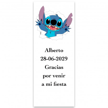 Adesivo personalizzato di Stitch per eventi 5x13cm
