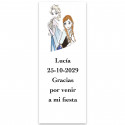 Adesivo personalizzato Frozen con fondo bianco 5x13cm