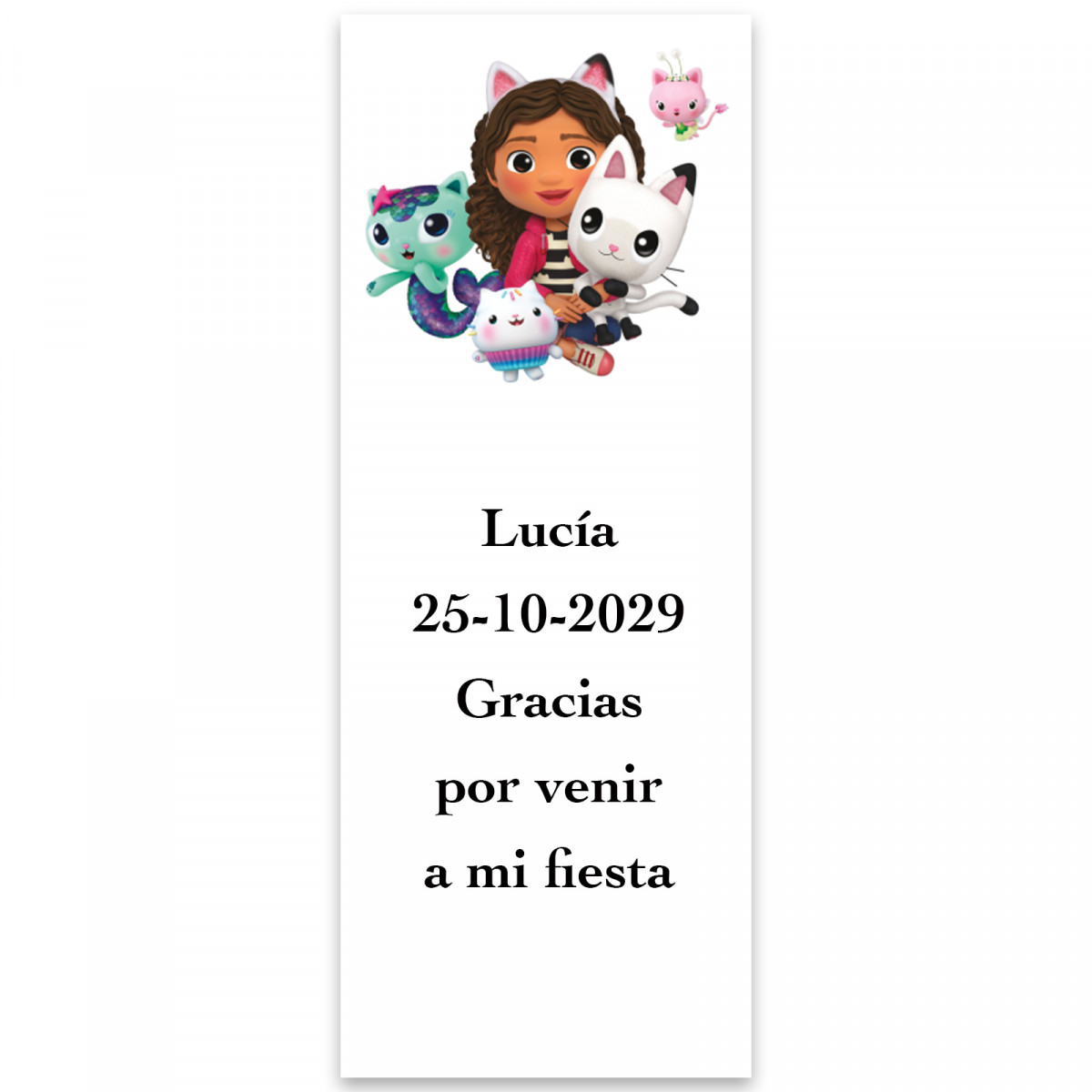 Gabby Gato adesivo personalizzato con design esclusivo 5x13cm