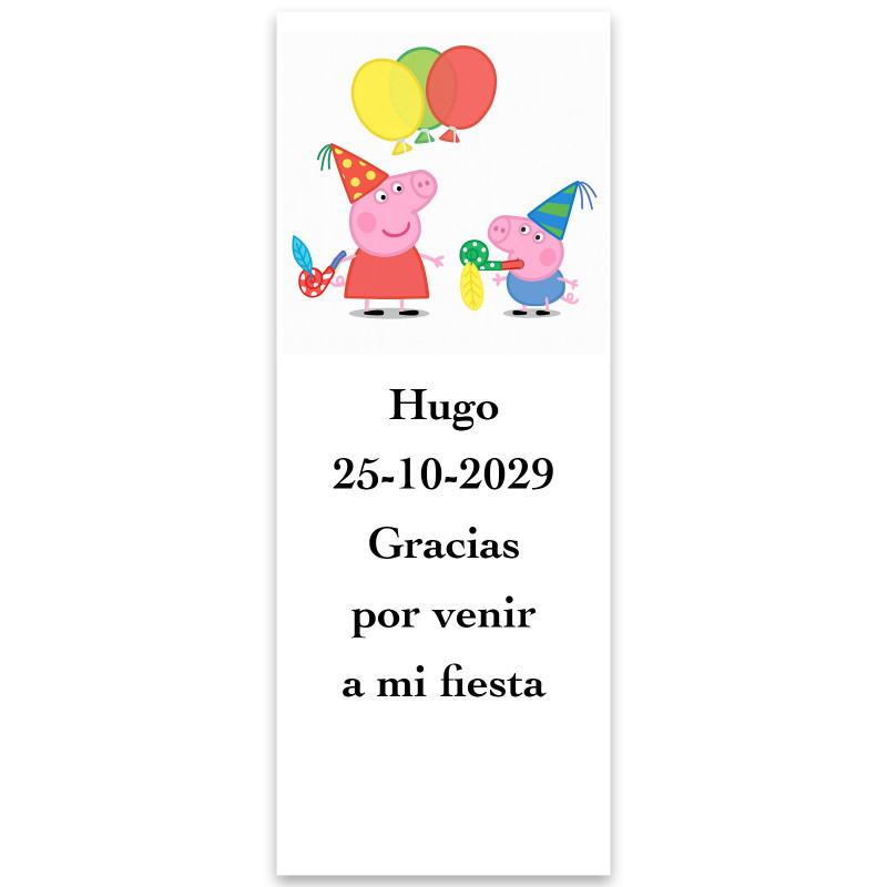 Peppa Pig, etichetta adesiva con design festivo 5x13cm