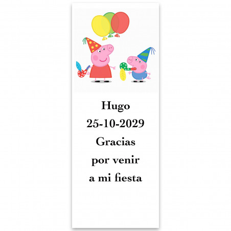 Peppa Pig, etichetta adesiva con design festivo 5x13cm