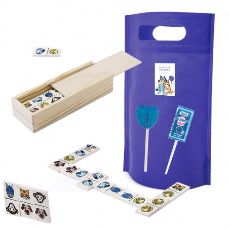 Bluey e Bingo regalo domino caramelle e lecca lecca