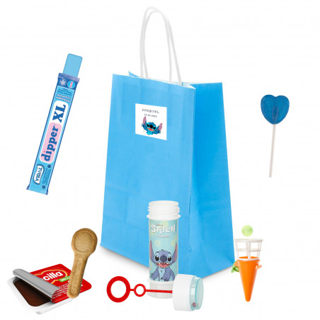 Borsa regalo personalizzata di Stitch con bolle di sapone e caramelle
