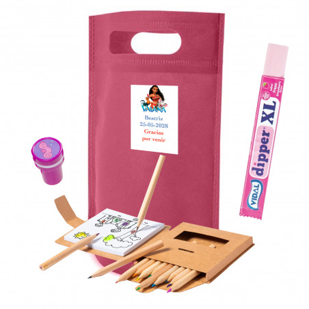 Vaiana Moana borsa con set da colorare timbro e caramella