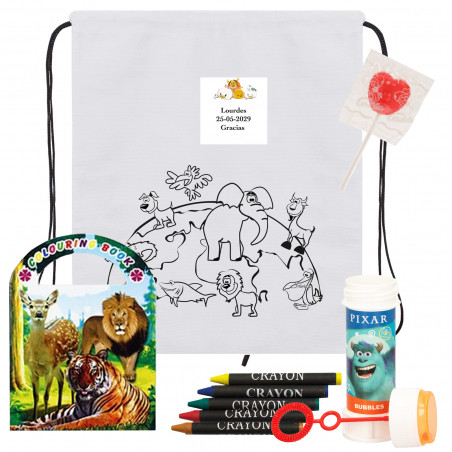 Zaino Disney e libro da colorare con bolle di sapone