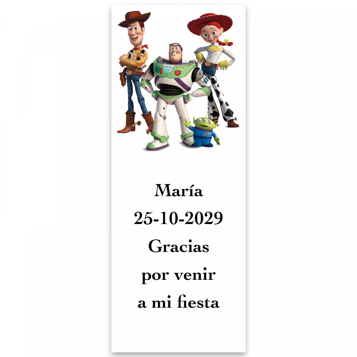 Toy Story, etichetta personalizzata 13x5 cm verticale