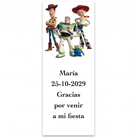 Toy Story, etichetta personalizzata 13x5 cm verticale