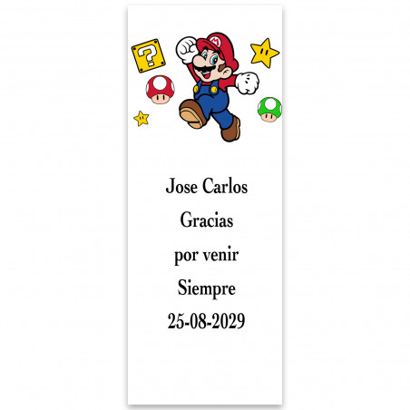Mario Bros, adesivo personalizzato in verticale 13x5cm