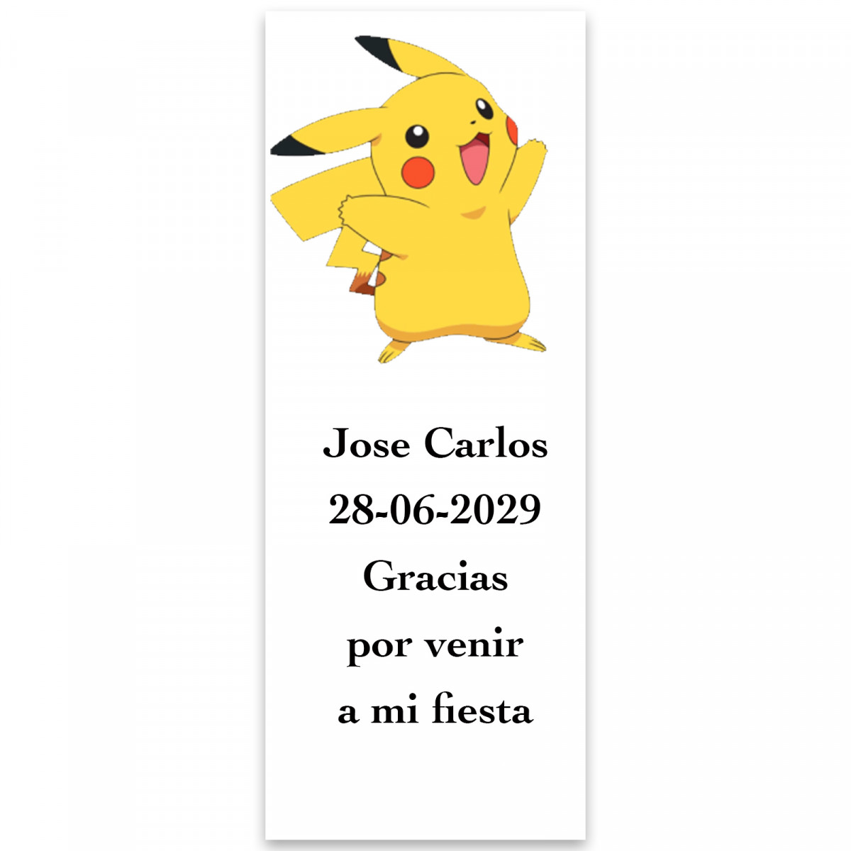 Pokemon, etichetta personalizzata per eventi 13x5cm