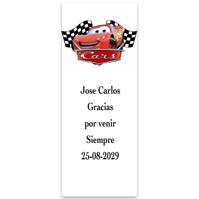 Auto, etichetta adesiva personalizzata fondo bianco 13x5cm