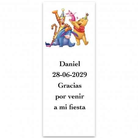 Adesivo personalizzato di Winnie the Pooh 13x5cm per eventi