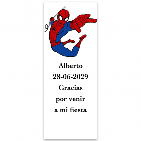 Adesivo personalizzato di Spiderman per feste e celebrazioni 13x5cm