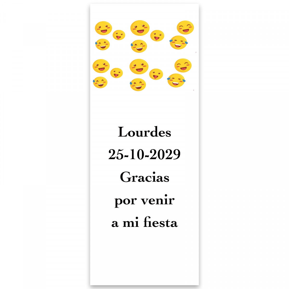 Adesivo personalizzato verticale editabile 13x5 cm con emoji