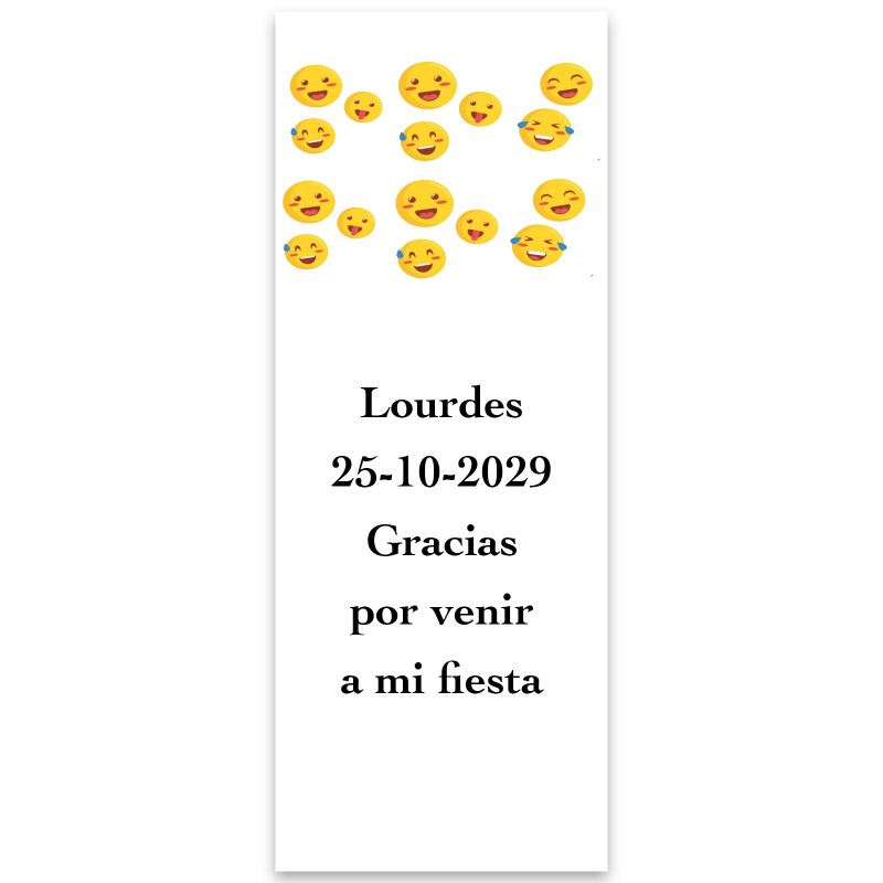 Adesivo personalizzato verticale editabile 13x5 cm con emoji