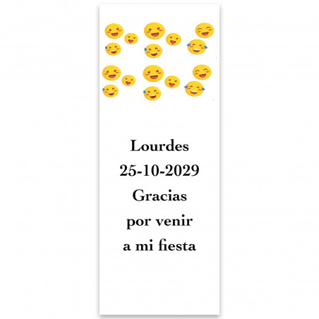 Adesivo personalizzato verticale editabile 13x5 cm con emoji