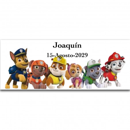 Adesivo orizzontale Patrulla Canina 13x5cm