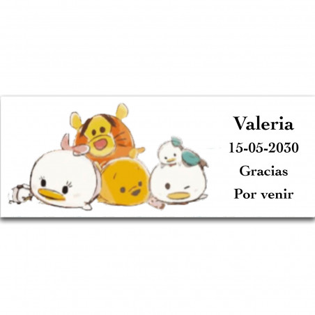 Adesivo Disney bebè personalizzato con testo 13x5cm
