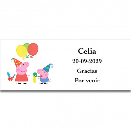 Adesivo personalizzato di Peppa Pig allegro e colorato 13x5cm