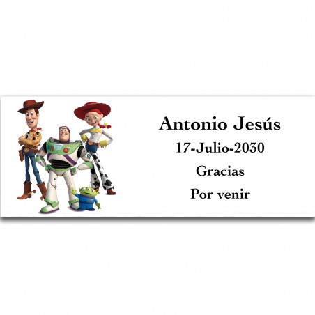 Toy Story etichetta adesiva personalizzata 13x5cm