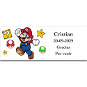 Súper Mario Bros etichetta adesiva modificabile 13x5cm