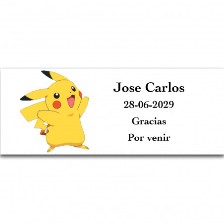 Etichetta adesiva Pokémon personalizzata 13x5cm per eventi