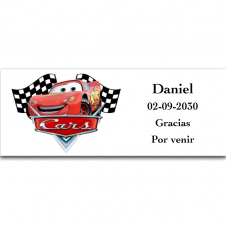 Adesivo personalizzato Cars in orizzontale 13x5 cm