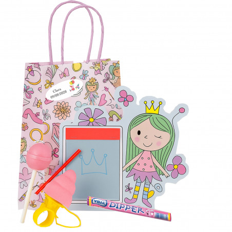 Peppa pig borsa con dettagli per invitati e chupa chups rosa