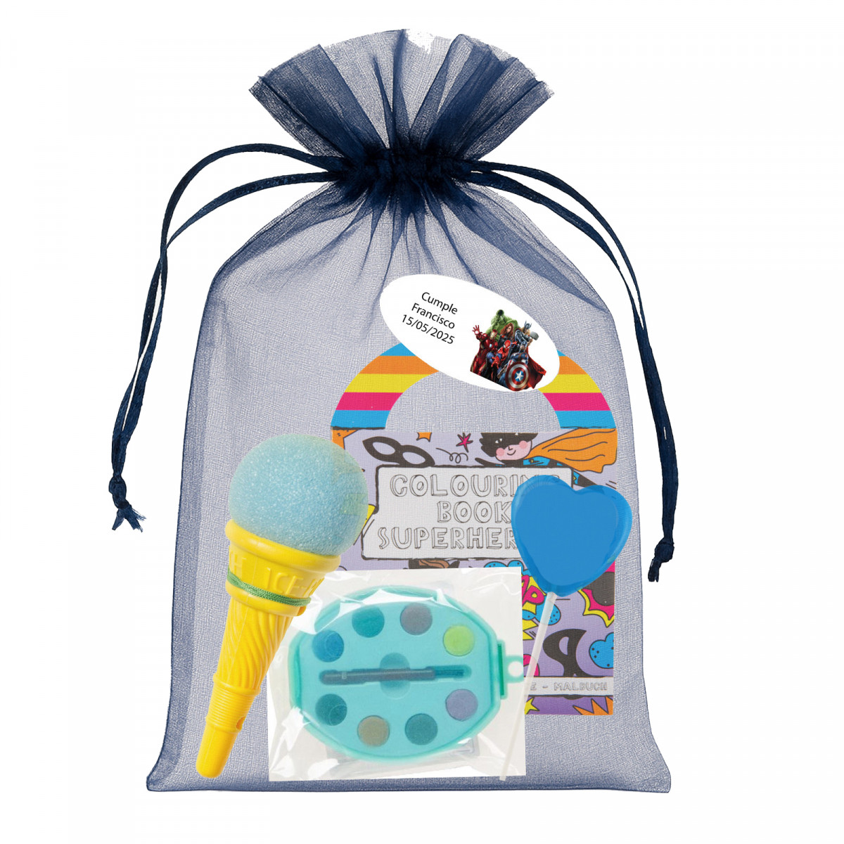 Avengers pacchetto in sacchetto di organza con regali per bambini