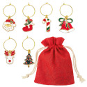 Set di 6 anelli natalizi per bicchieri