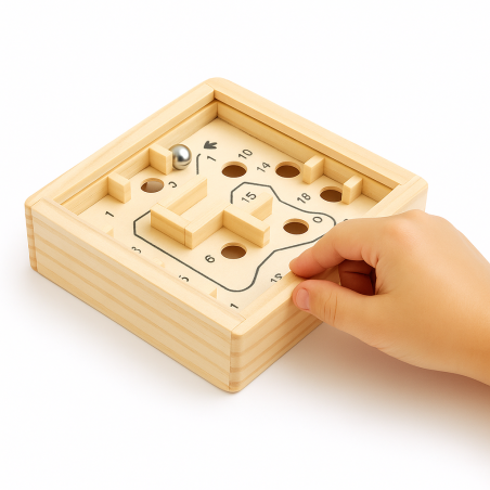 Gioco Del Labirinto In Legno Lingle – 33,5 Cm, Gioco Di Abilità E Coordinazione Occhio-mano Con Due Sfere - 5
