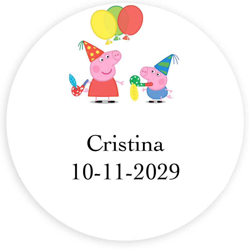 Peppa Pig etichetta adesiva per eventi 5cm